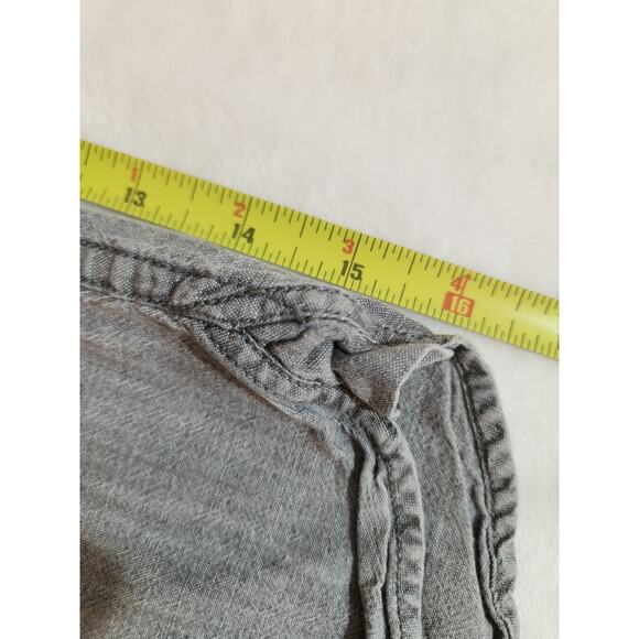 Brooks Brothers 100% Cotton Denim Shirt Mens Large Gray Long Sleeve Western - Picture 6 of 10